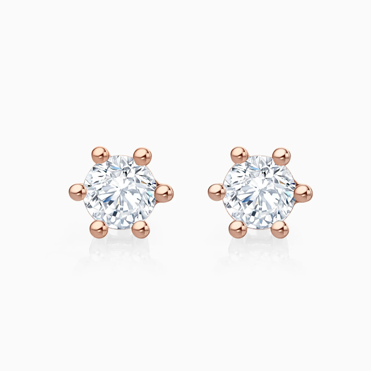 Six Prong Round Lab-Grown Diamond Stud Earrings (0.4 CTW – D-F / VVS-VS) - image 3