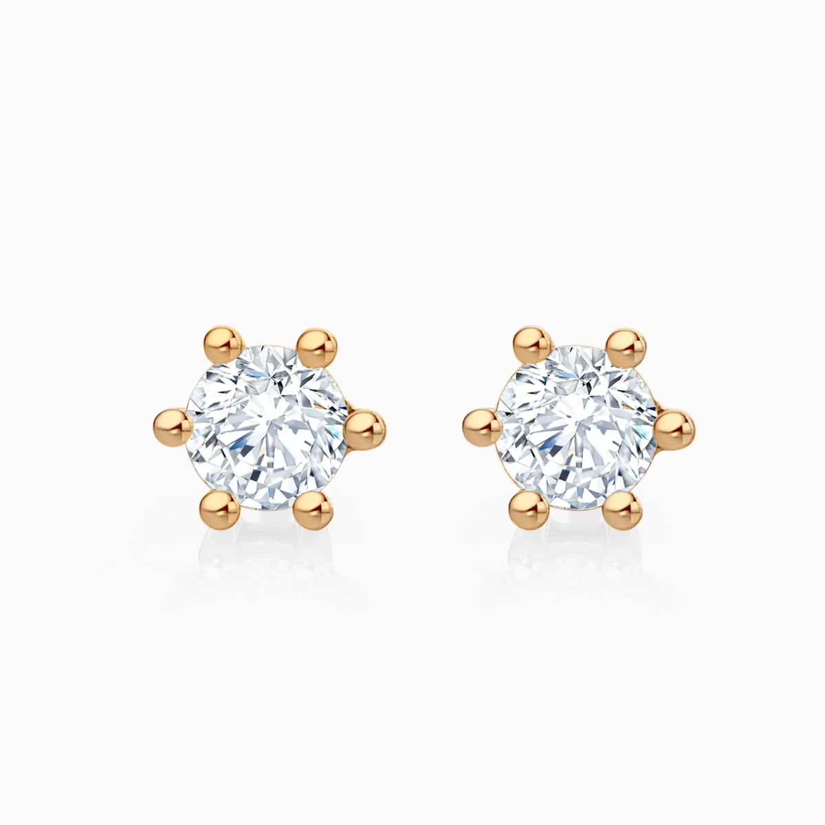 Six Prong Round Lab-Grown Diamond Stud Earrings (0.4 CTW – D-F / VVS-VS) - image 4