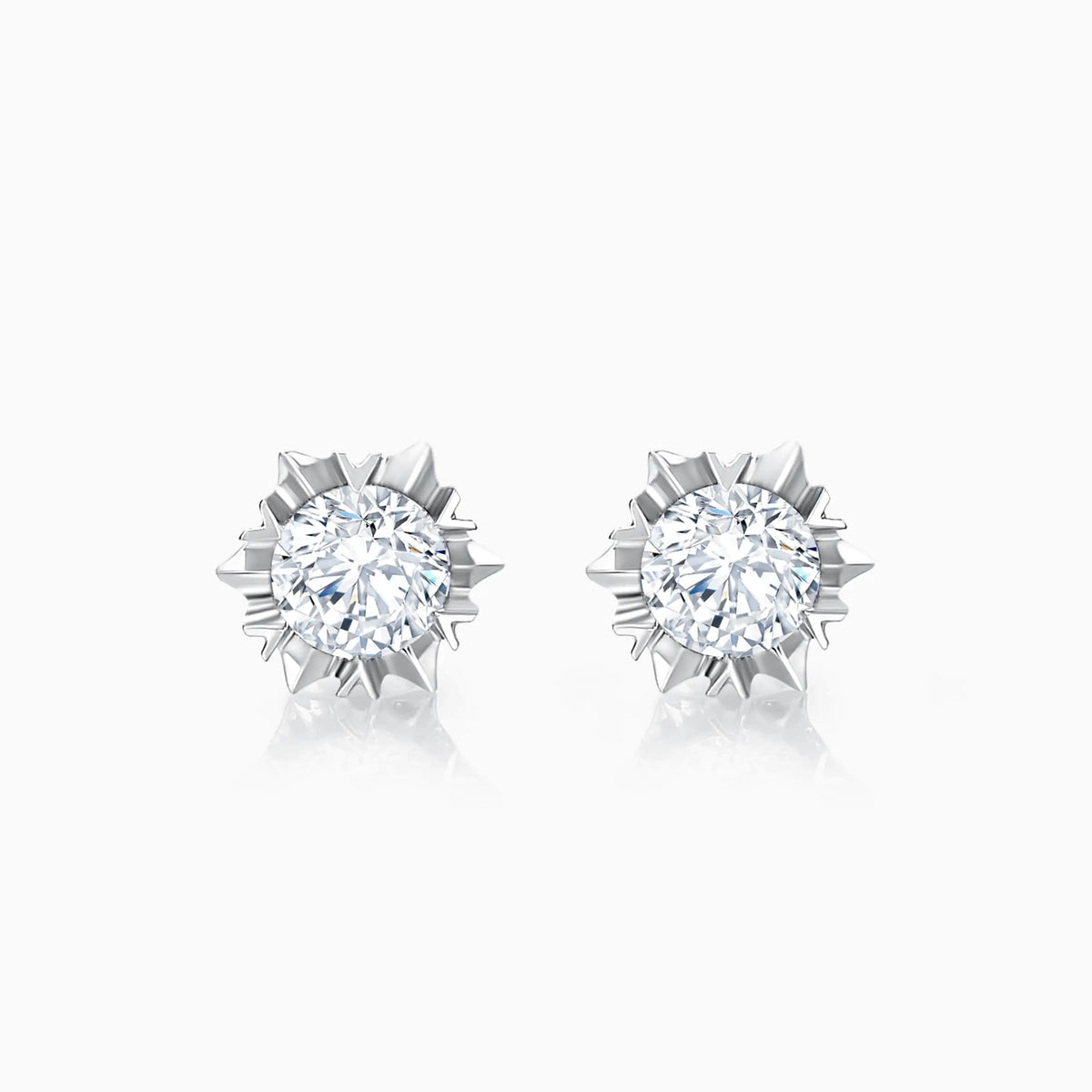 Snowflake Round Lab-Grown Diamond Stud Earrings (0.4 CTW – D-F / VVS-VS) - image 1
