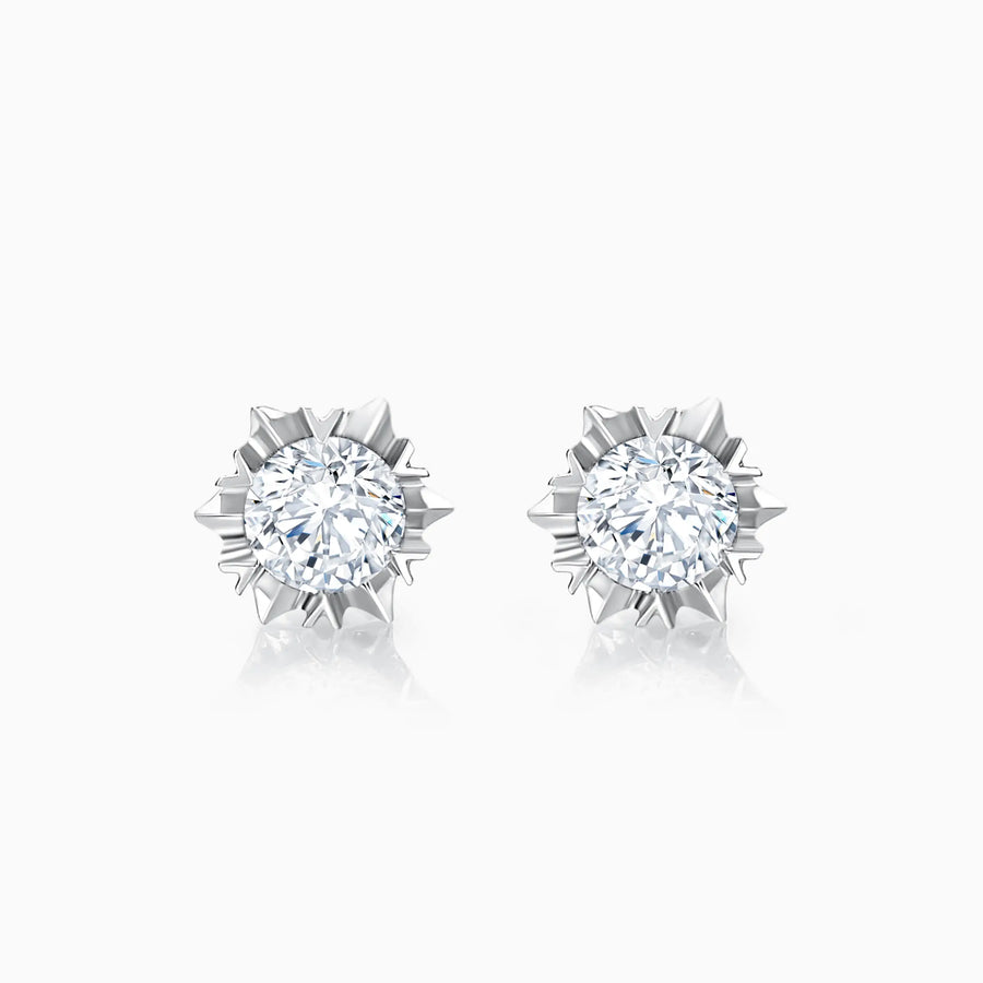 Snowflake Round Lab-Grown Diamond Stud Earrings (0.4 CTW – D-F / VVS-VS) - image 1