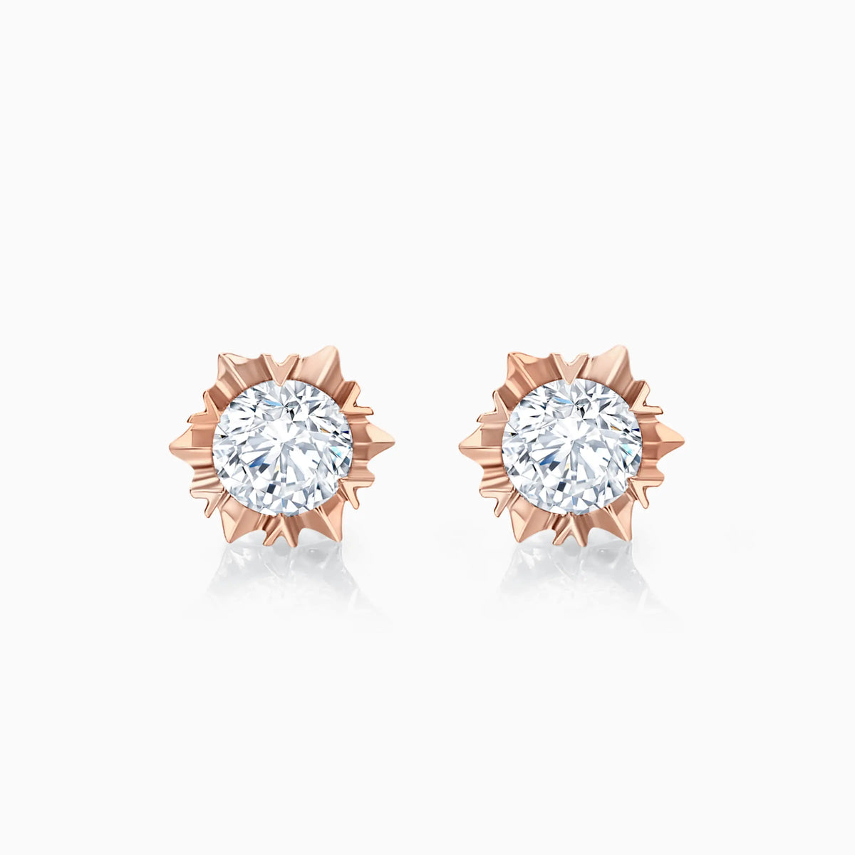 Snowflake Round Lab-Grown Diamond Stud Earrings (0.4 CTW – D-F / VVS-VS) - image 3