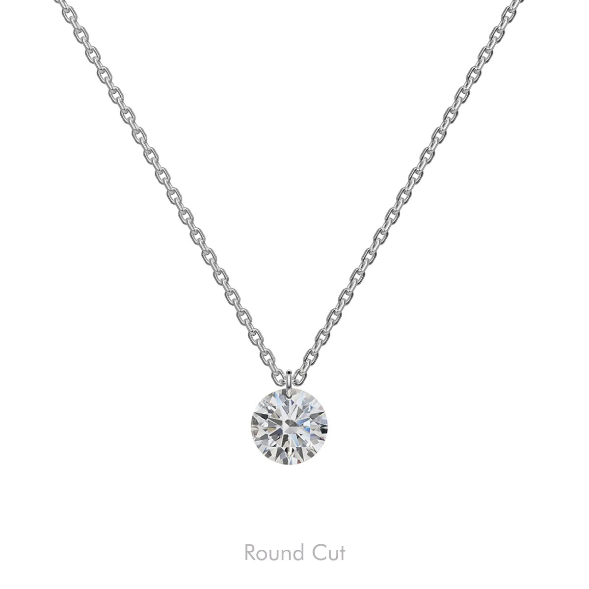 18K Gold Floating Solitaire Lab Grown Diamond Necklace (1.00-2.00 CTW – E /VS1 IGI Certified ) - image 1
