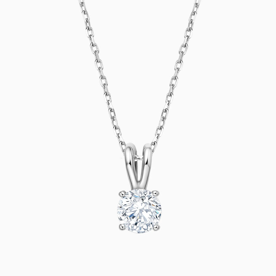 Classic 4-Prong Round Solitaire Pendant - image 1