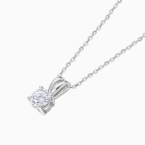 Classic 4-Prong Round Solitaire Pendant - image 2