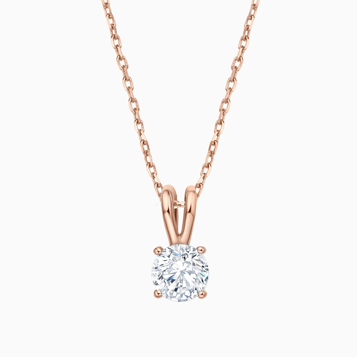 Classic 4-Prong Round Solitaire Pendant - image 3