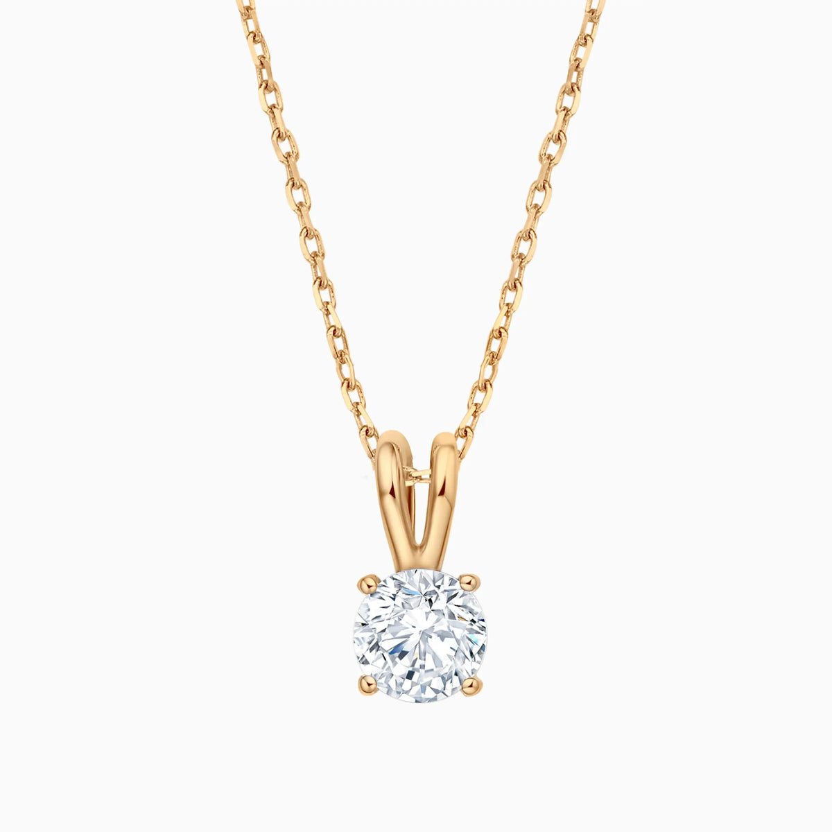 Classic 4-Prong Round Solitaire Pendant - image 4