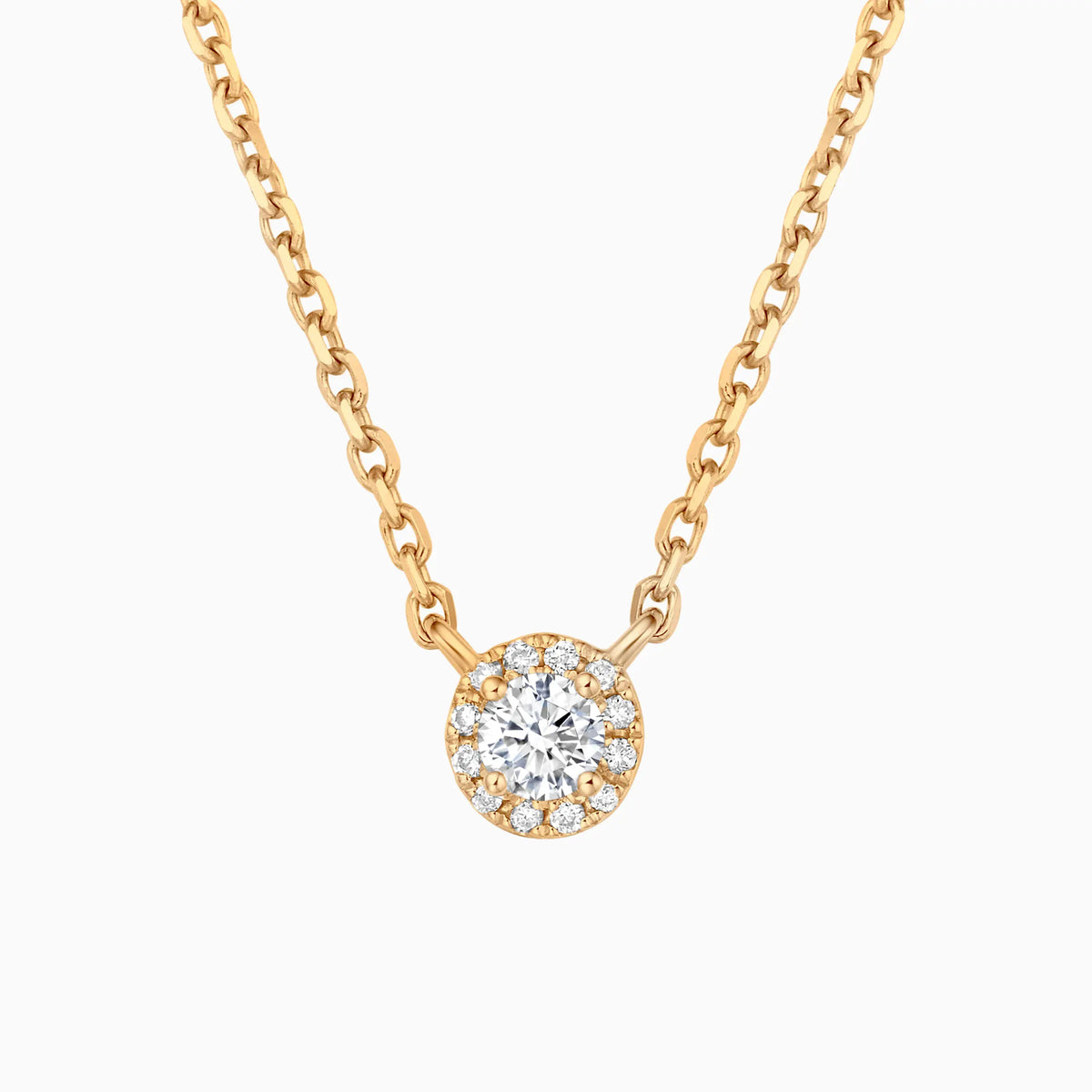 Classic Round Halo Diamond Pendant Necklace - image 4