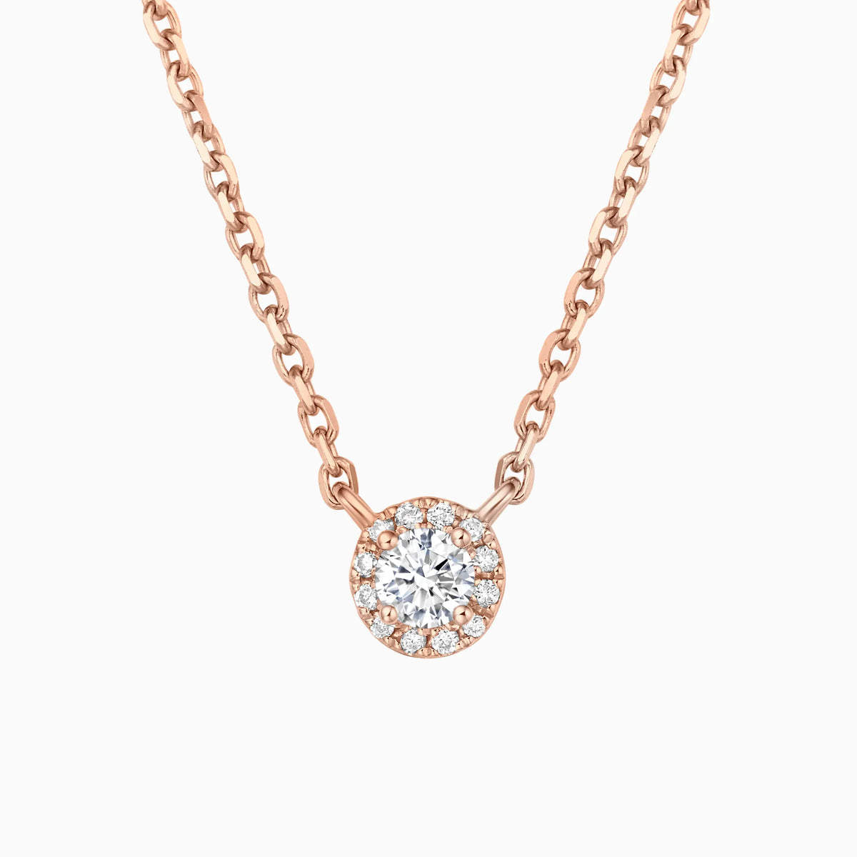 Classic Round Halo Diamond Pendant Necklace - image 5