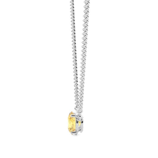 Classic Solitaire Lab-Grown Yellow Diamond Necklace - image 2