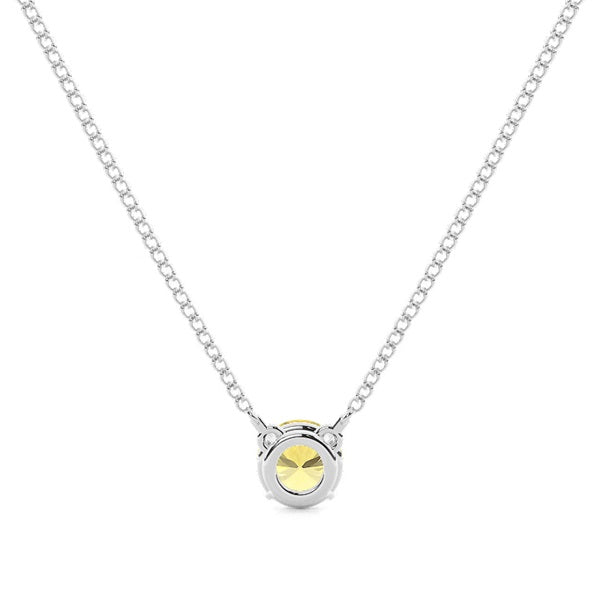 Classic Solitaire Lab-Grown Yellow Diamond Necklace - image 3