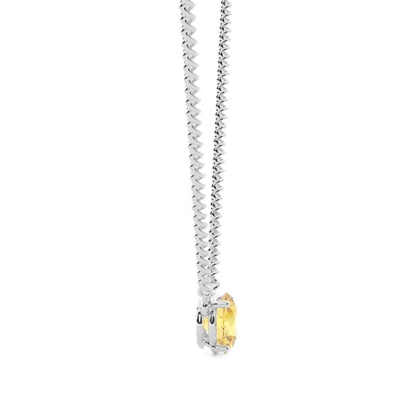 Classic Solitaire Lab-Grown Yellow Diamond Necklace - image 4