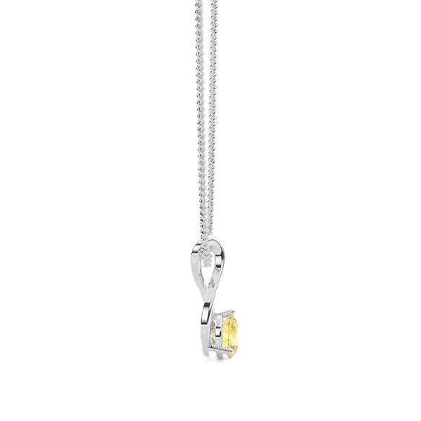 Classic Solitaire Lab-Grown Yellow Diamond Pendant - image 4