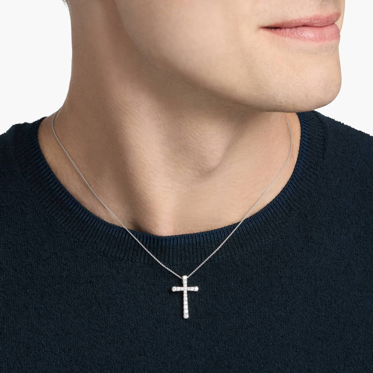 Diamond Cross Pendant Necklace - image 4