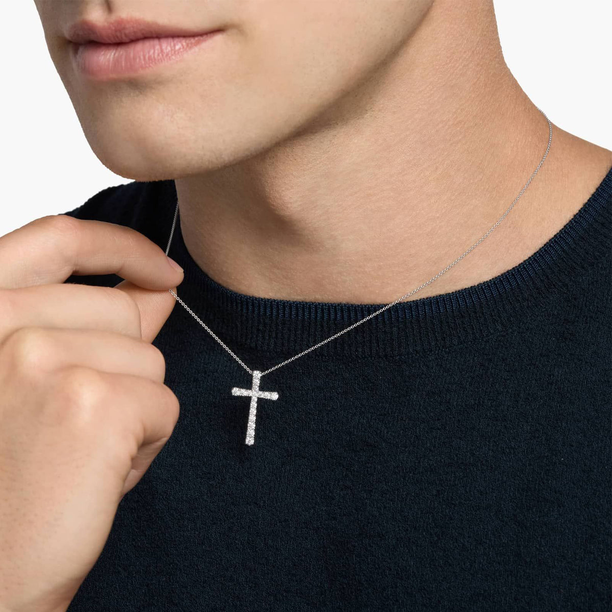 Diamond Cross Pendant Necklace - image 5