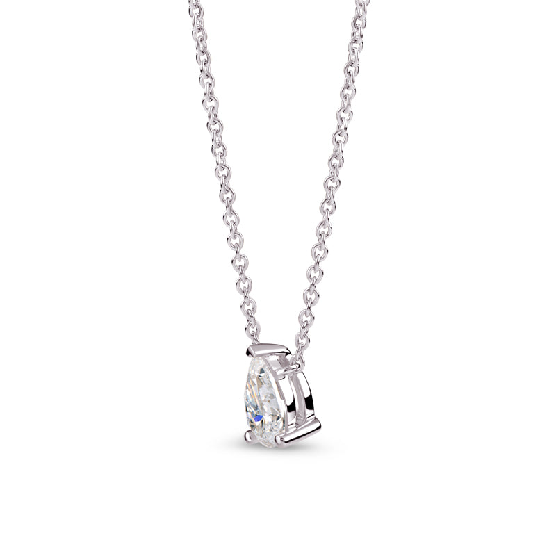 Diamond Pear Pendant Necklace - image 2