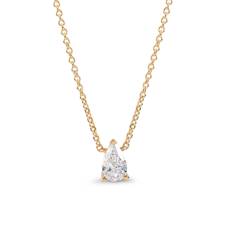 Diamond Pear Pendant Necklace - image 4