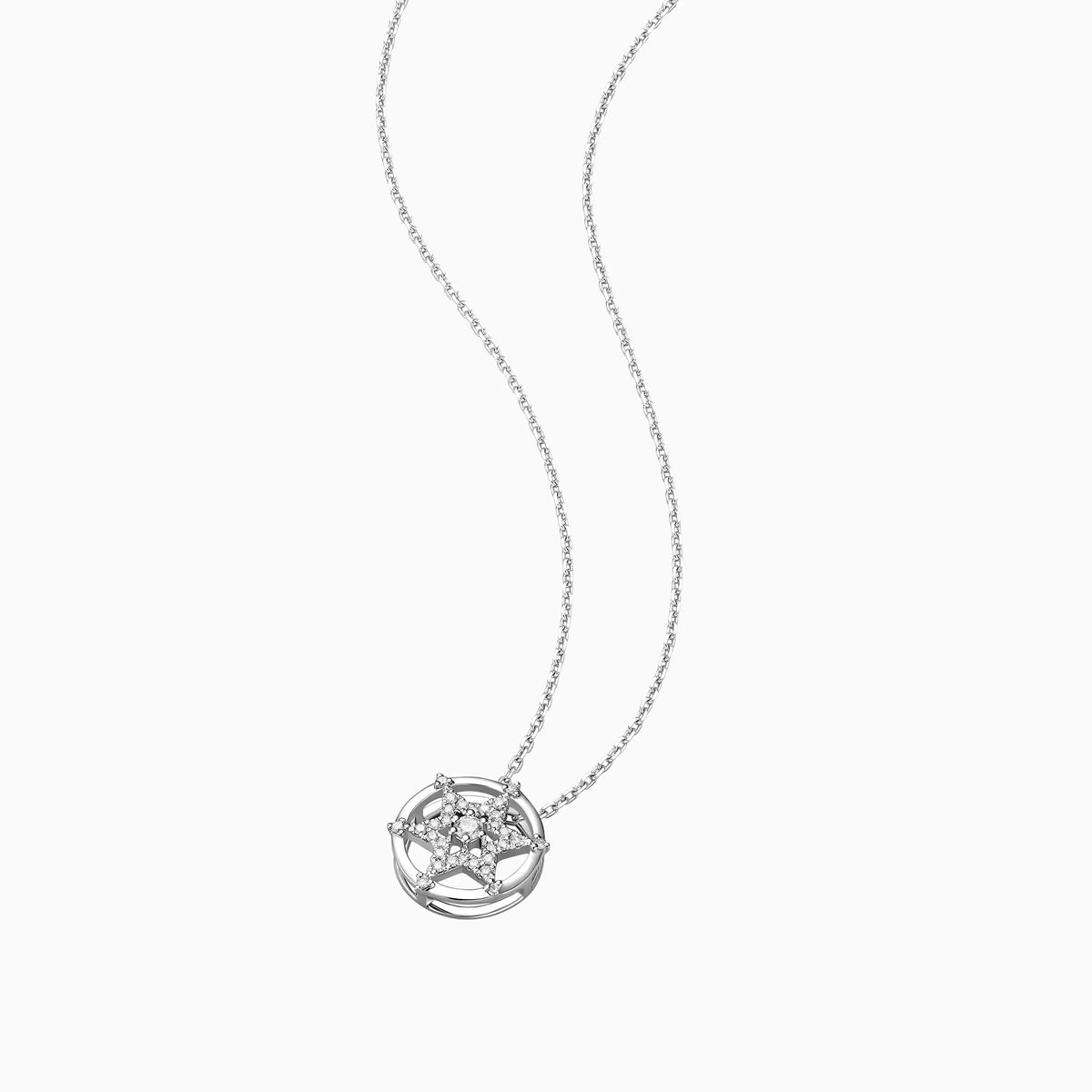 Diamond Star Circle Necklace - image 2