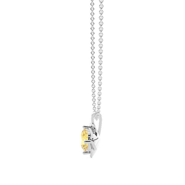 Floral Look Yellow Lab-Grown Diamond Solitaire Pendant - image 2