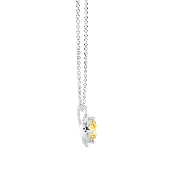 Floral Look Yellow Lab-Grown Diamond Solitaire Pendant - image 4