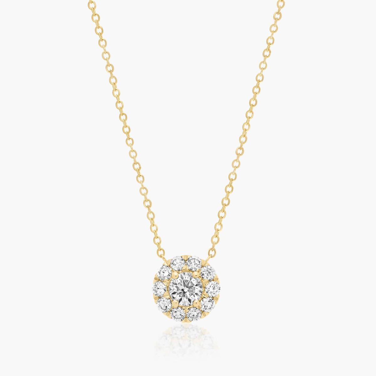 Halo Round Diamonds Pendant Necklace - image 2
