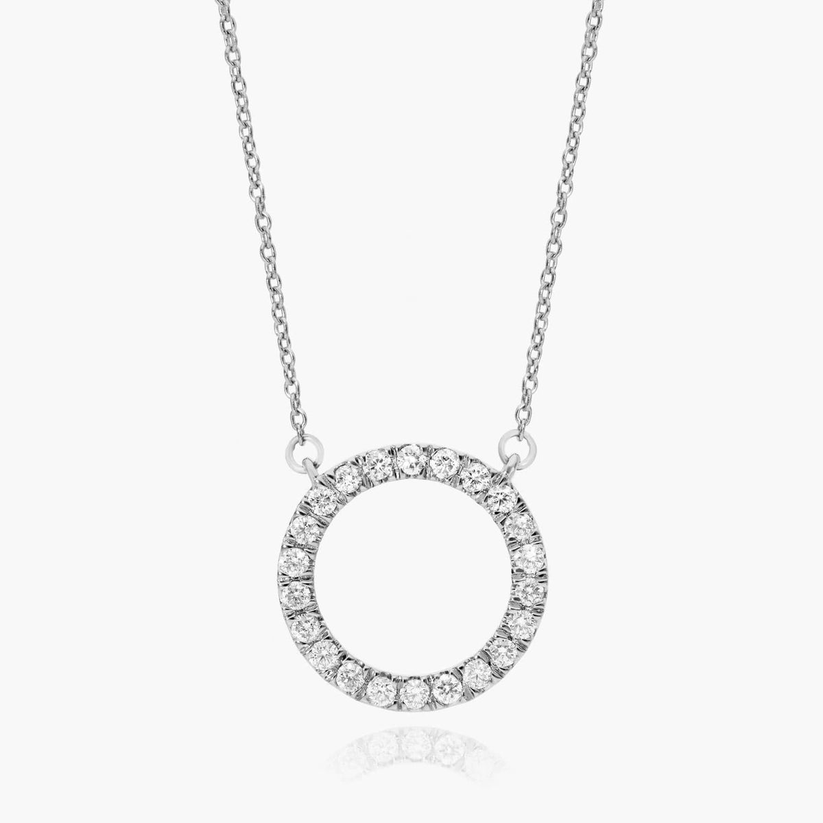 Open Circle Diamond Necklace - image 1