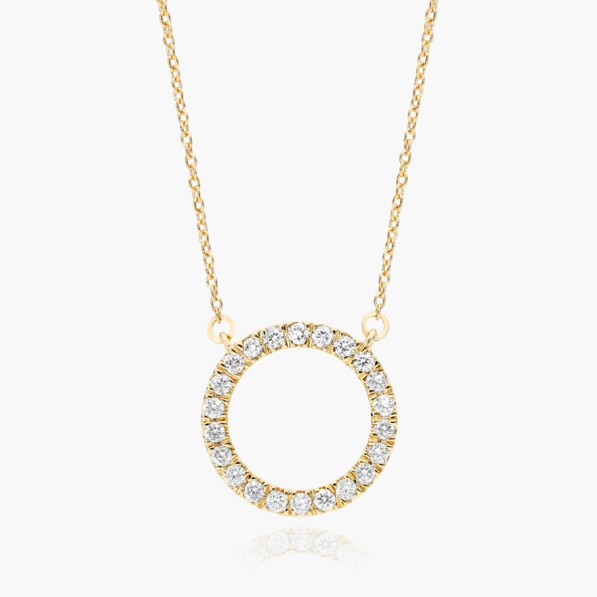 Open Circle Diamond Necklace - image 2