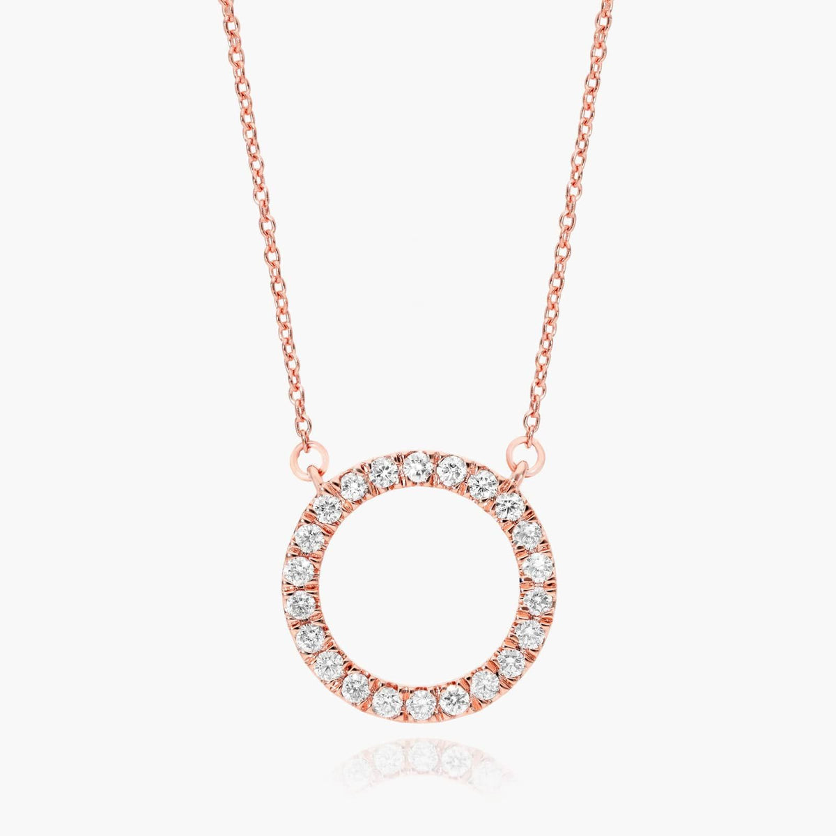 Open Circle Diamond Necklace - image 3