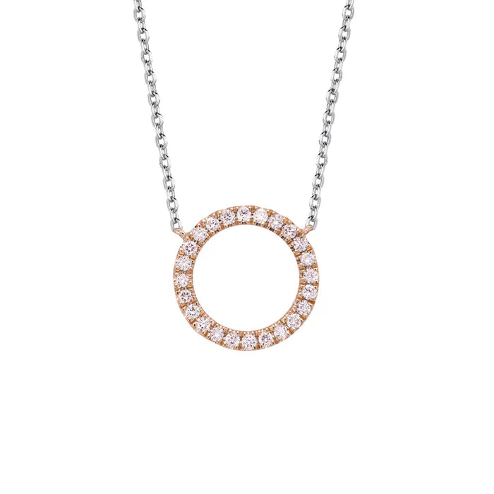 Open Circle Pink Lab-Grown Diamond Necklace - image 1