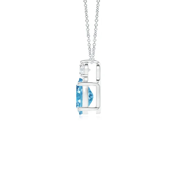 Oval Lab-Grown Fancy Intense Blue Diamond Solitaire Pendant - image 2