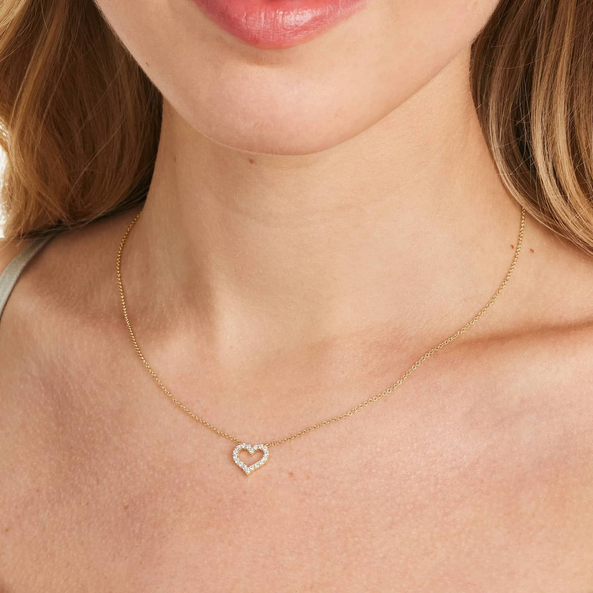Pavé Open Heart Elegant Necklace - image 6