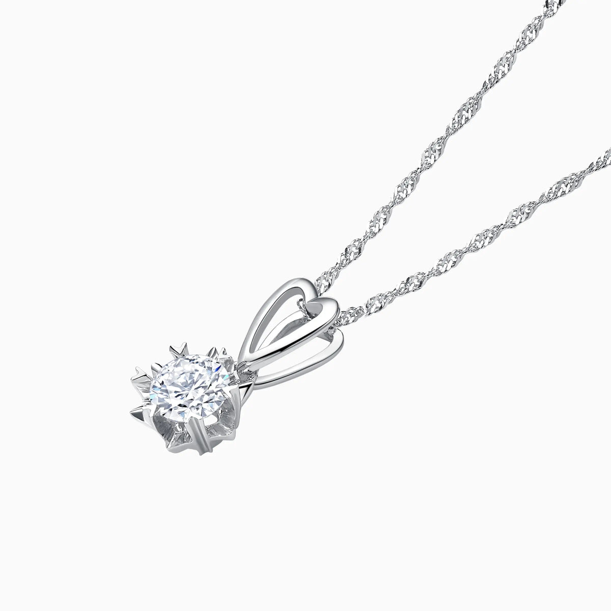 Round Solitaire Diamond Snowflake Pendant - image 2