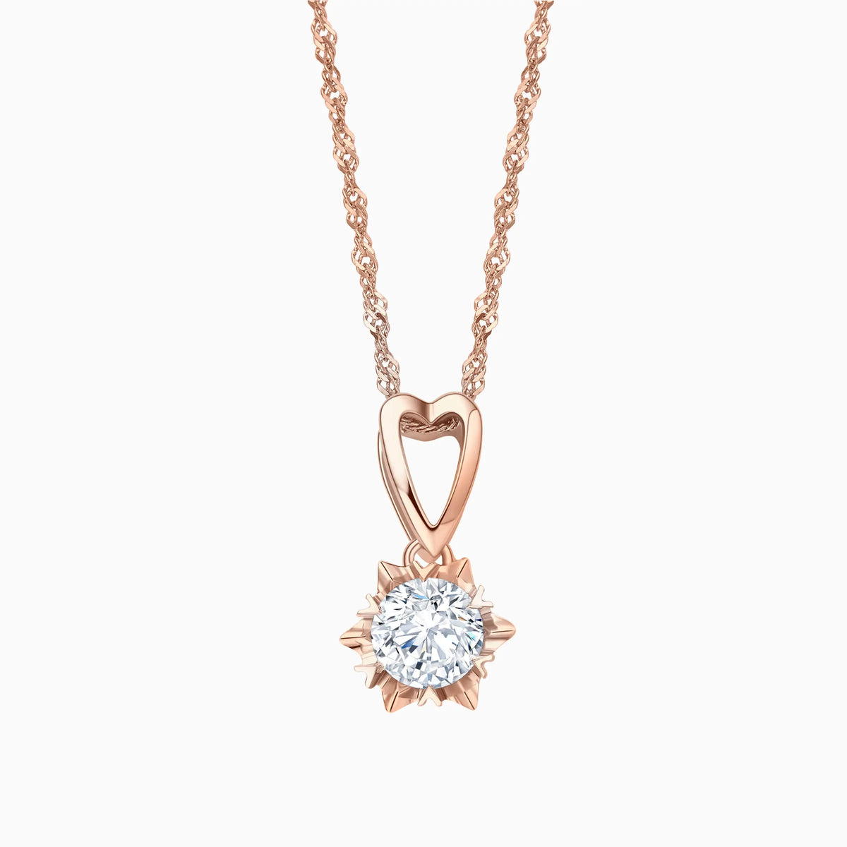 Round Solitaire Diamond Snowflake Pendant - image 3