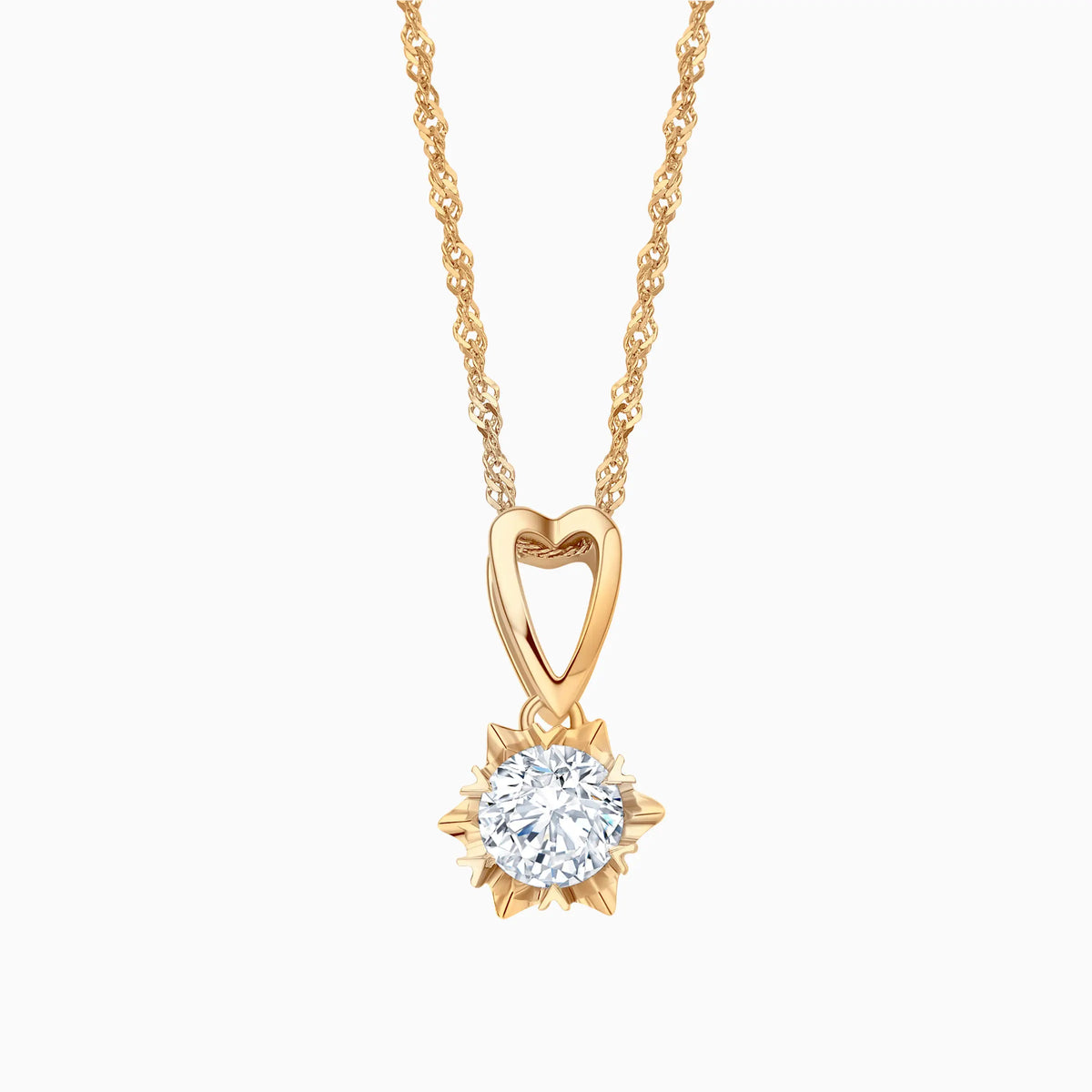 Round Solitaire Diamond Snowflake Pendant - image 4