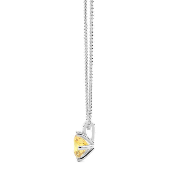 Six Prong Yellow Lab-Grown Diamond Solitaire Pendant - image 2
