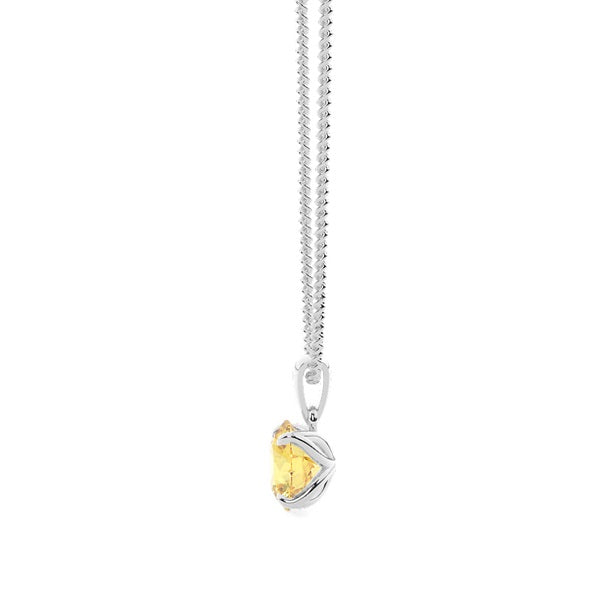 Yellow Lab-Grown Diamond Solitaire Pendant - image 2