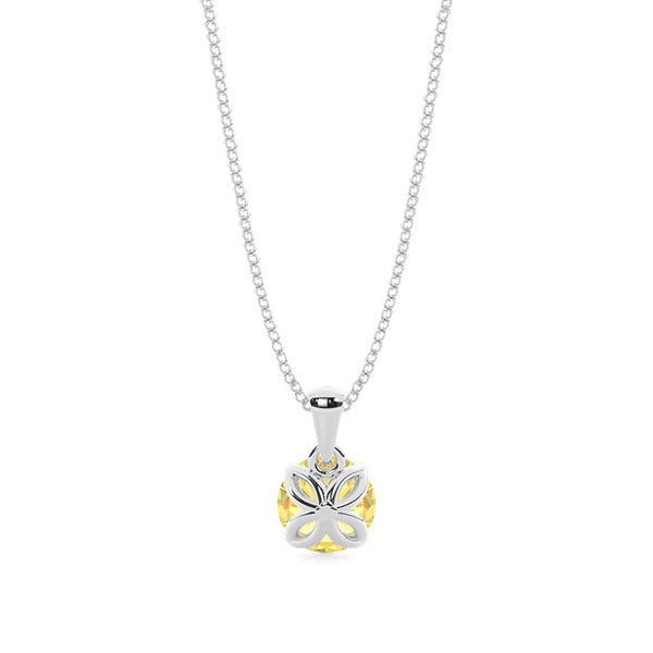 Yellow Lab-Grown Diamond Solitaire Pendant - image 3