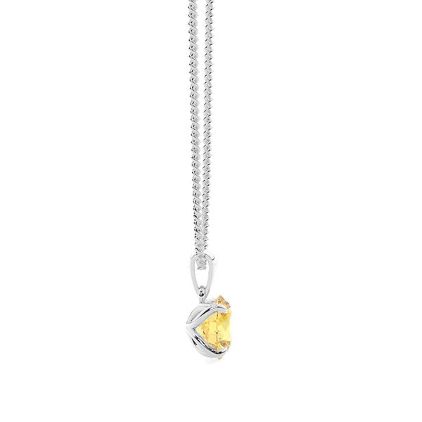Yellow Lab-Grown Diamond Solitaire Pendant - image 4