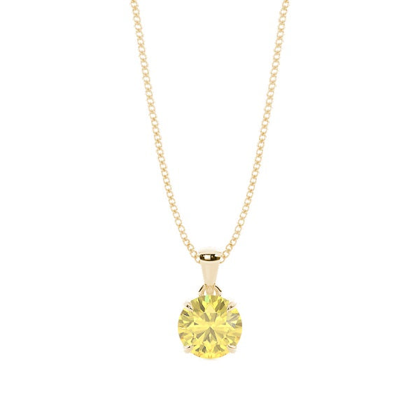 Yellow Lab-Grown Diamond Solitaire Pendant - image 5