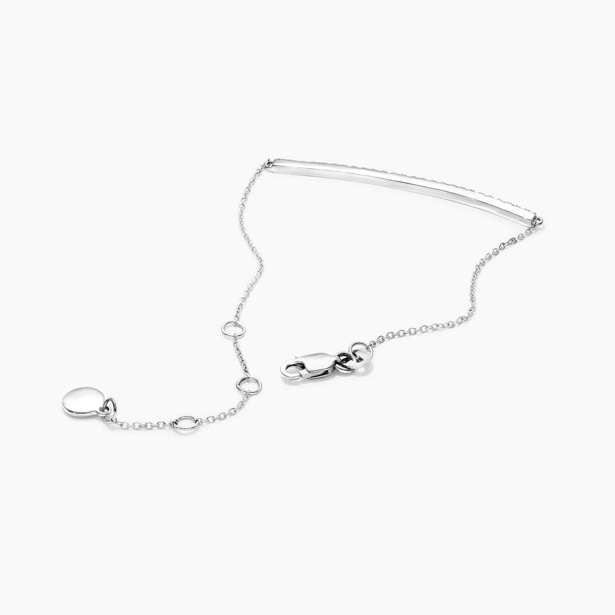 18K White Gold Diamond Bar Bracelet - image 4
