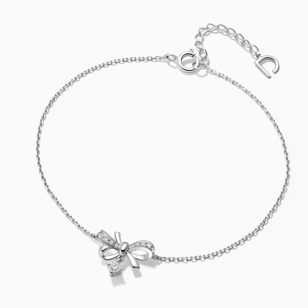 Bow Diamonds Pavé Bracelet With A Dangling Diamond - image 2