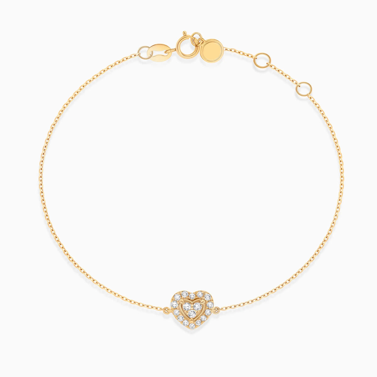 Heart shaped Halo Micro-Suspension Pavé Diamond Bracelet - image 3