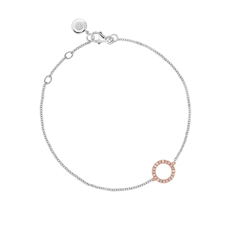 Open Circle Pink Lab-Grown Diamond Bracelet - image 1