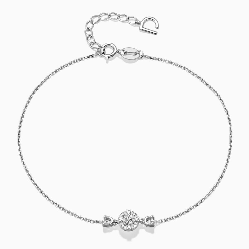 Simple Round Halo Diamond Bracelet - image 1