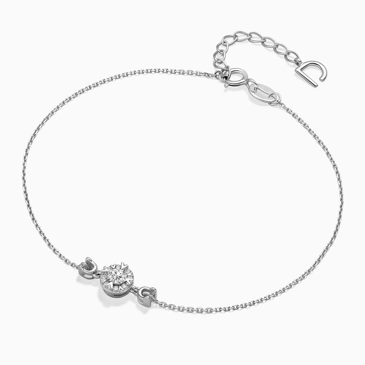 Simple Round Halo Diamond Bracelet - image 2