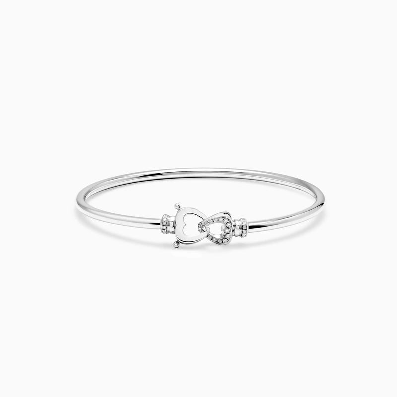 Twin Heart Shaped Lock Diamonds Pavé Bracelet - image 1