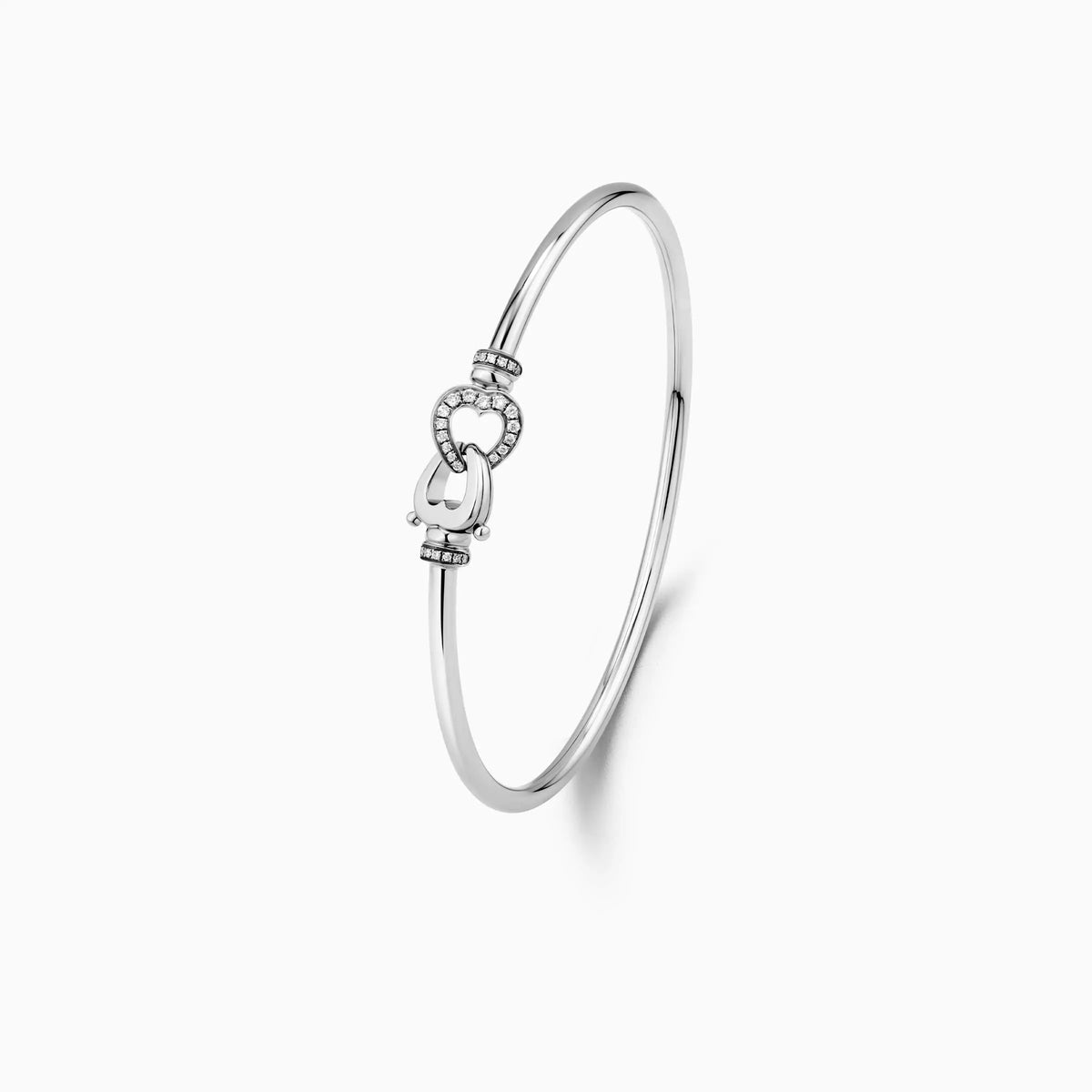 Twin Heart Shaped Lock Diamonds Pavé Bracelet - image 2