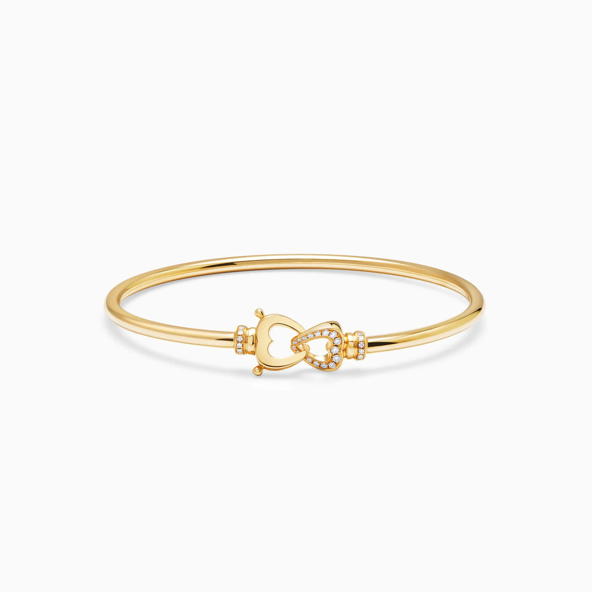 Twin Heart Shaped Lock Diamonds Pavé Bracelet - image 4