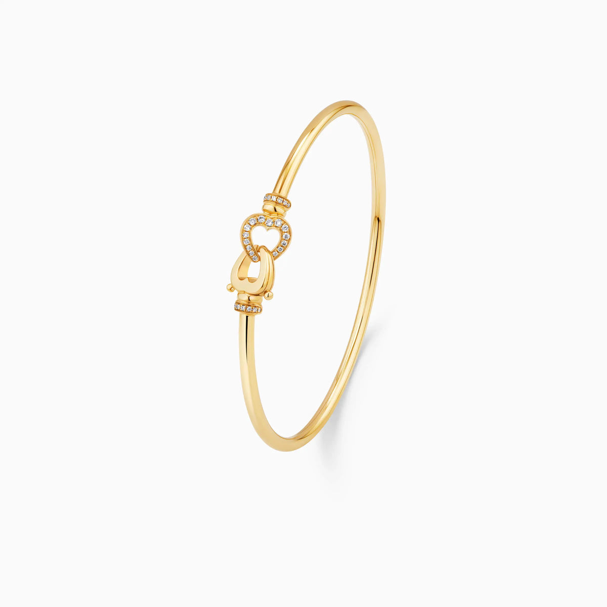 Twin Heart Shaped Lock Diamonds Pavé Bracelet - image 5