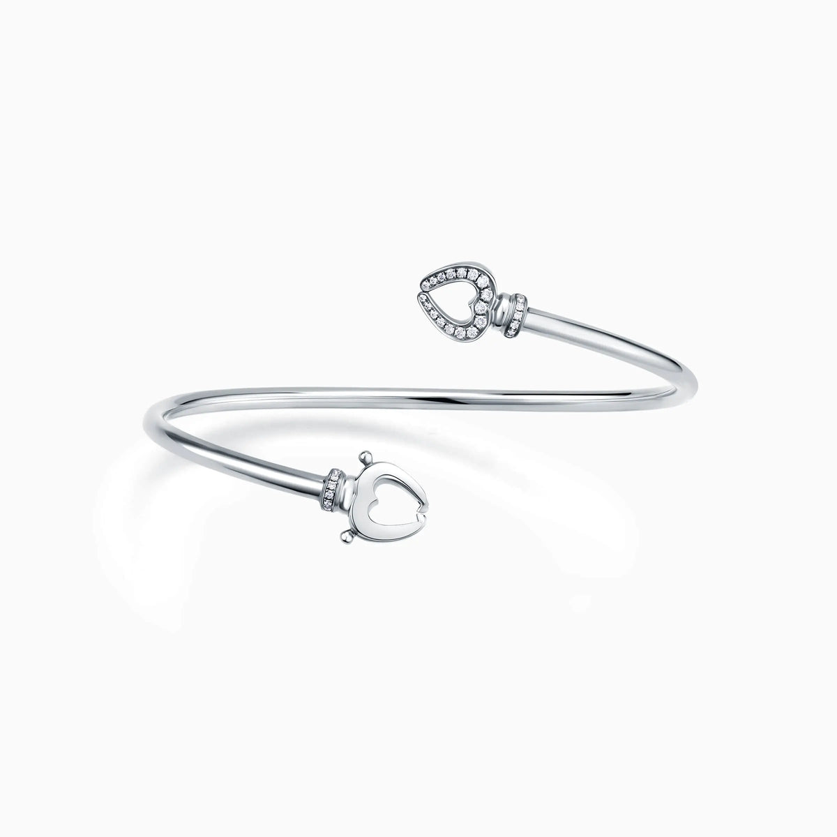 Twin Heart Shaped Lock Diamonds Pavé Bracelet - image 7