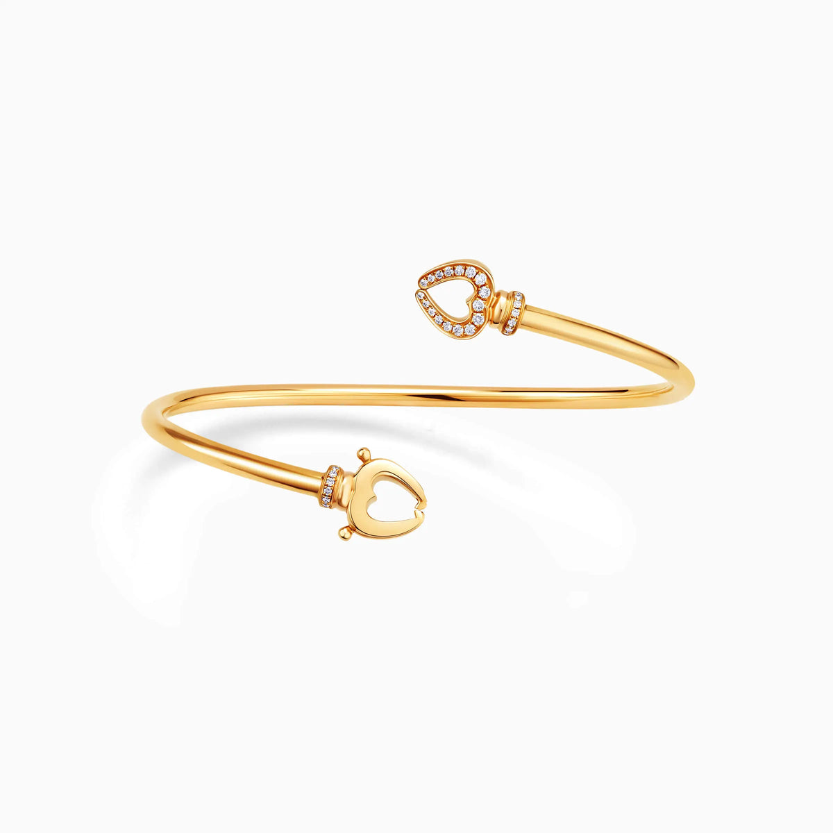 Twin Heart Shaped Lock Diamonds Pavé Bracelet - image 8